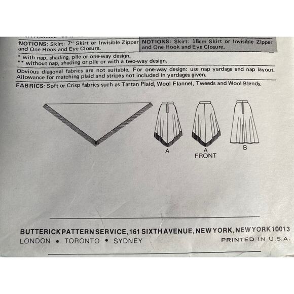 Butterick 5619 skirt midi shawl pattern sz 26 - Picture 6 of 6